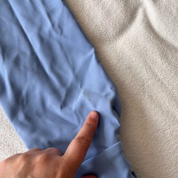 NWT Zara Asymmetric Draped Blue Shirt Dress M - Picture 8 of 15